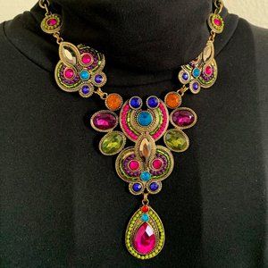 Peacock Vintage look Choker and Earrings